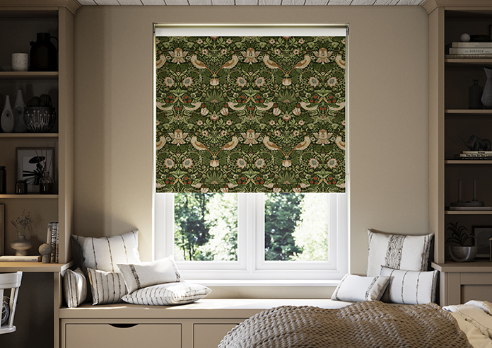 William Morris At Home Strawberry Thief, Nettle - Roller Blind - Image 3